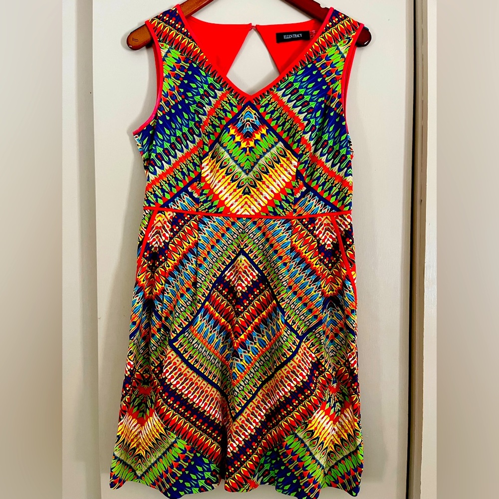 Women’s Colorful Summer Dress - Ellen Tracy petite length